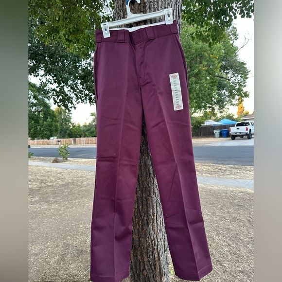 Dickies Men's Plum Chinos 874 Work Pants - Picture 3 of 4